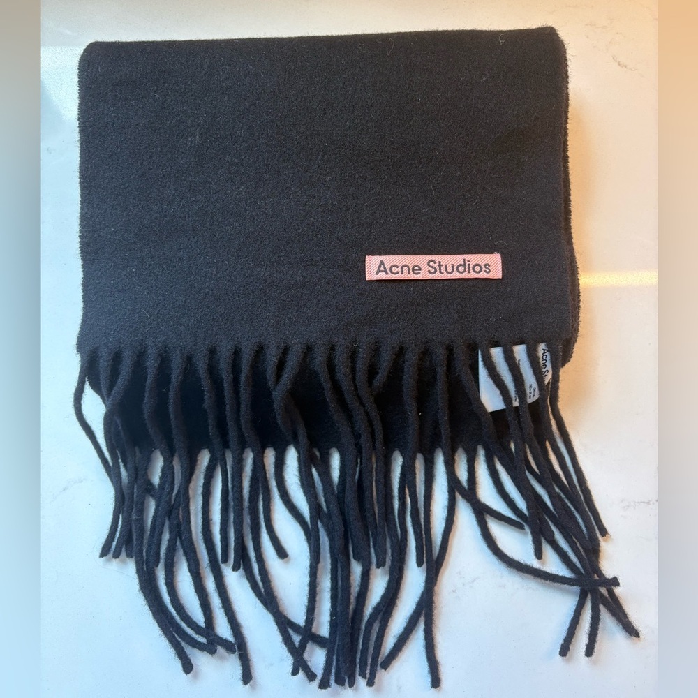 Acne Black Wool Scarf